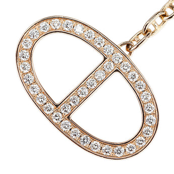 エルメス ダイヤモンド シェーヌ・ダンクル・コントゥール ネックレス K18ピンクゴールド HERMES ラリアット【中古】【125492】