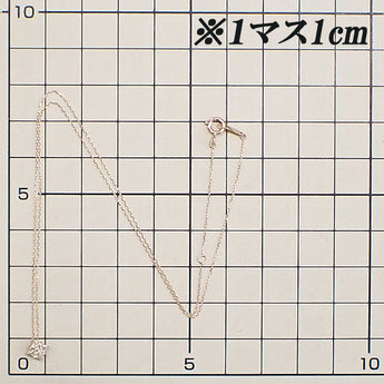 Diamond necklace, K18 pink gold, square, delicate [Used] [125495]