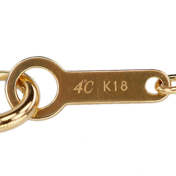 ヨンドシー ダイヤモンド ネックレス K18イエローゴールド 4℃ カーブ アーチ 華奢【中古】【125498】