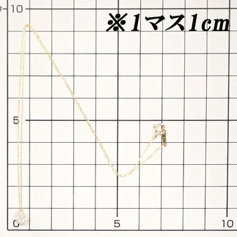 Diamond necklace, K18 yellow gold, square, delicate [Used] [125499]