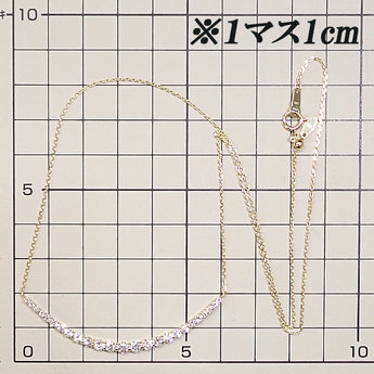 Diamond necklace, K18 yellow gold, curved arch [Used] [125501]