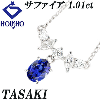 TASAKI Tasaki Pearl Blue Sapphire Necklace Diamond Pt900 Pt850 TASAKI [Used] [125504]