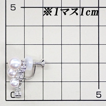 Akoya pearl earrings, diamond, Pt900 [Used] [125513]