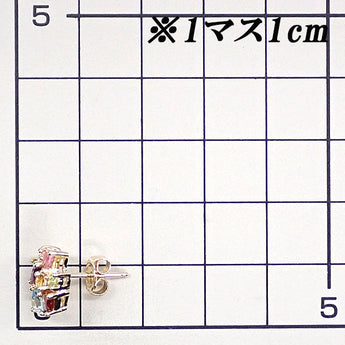 マルチカラーストーン ピアス K18イエローゴールド【中古】【125526】