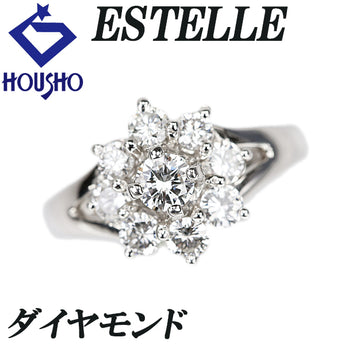 エステール ダイヤモンド リング  ダイヤモンド Pt900 ESTELLE 花 フラワー 植物 ボタニカル【中古】【125952】