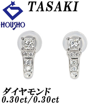 TASAKI Diamond Earrings Pt900 Princess Cut, Deformed Cut, Fancy Cut [Used] [125955]
