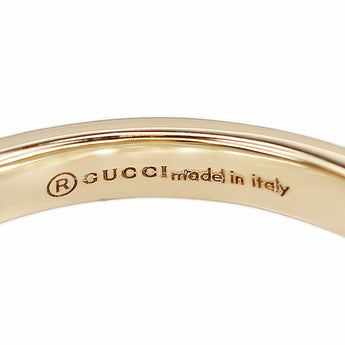 グッチ ダイヤモンド GGランニング リング K18イエローゴールド GUCCI ダブルG #8 ミル打ち ミルグレイン【中古】【127679】