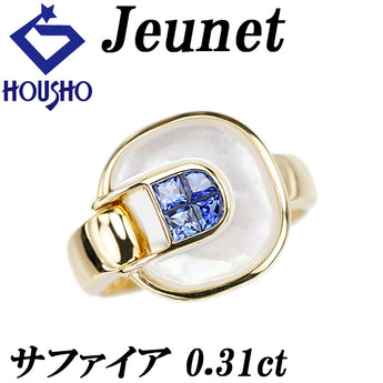 Jeunet Blue Sapphire Ring Shell K18 Yellow Gold [Used] [900032]