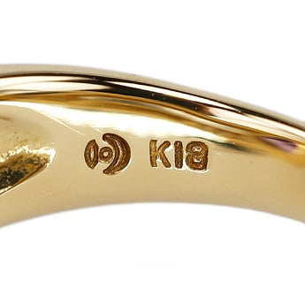 タサキ 田崎真珠 アメジスト リング ダイヤモンド K18イエローゴールド TASAKI ダブルライン【中古】【900036】