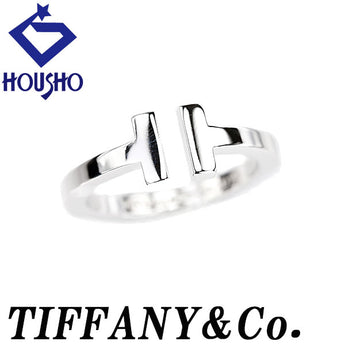 ティファニー T スクエア リング K18ホワイトゴールド TIFFANY&Co. オープンリング メンズ ユニセックス 地金のみ 石なし【中古】【900070】