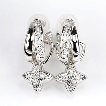 MIKIMOTO Akoya pearl earrings, diamond, K18 white gold, MIKIMOTO multi-way, star, hoop [used] [900095]
