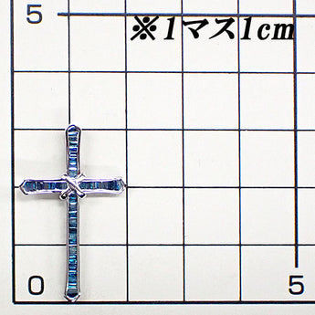 トリートダイヤモンド ペンダントトップ  K18ホワイトゴールド クロス 十字 変形カット ファンシーカット テーパーカット【中古】【900121】
