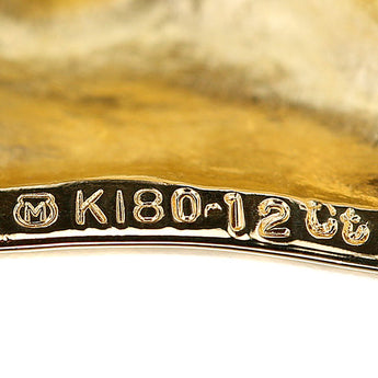 ミキモト ダイヤモンド ペンダントトップ  K18イエローゴールド MIKIMOTO リボン 梨地 マット ツヤ消し【中古】【900140】