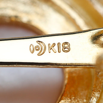 タサキ 田崎真珠 マベパール イヤリング K18イエローゴールド TASAKI 一粒パール【中古】【900155】