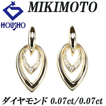 MIKIMOTO Akoya pearl earrings, diamond, K18 yellow gold, MIKIMOTO, multi-way, drop, teardrop, swaying [used] [900160]