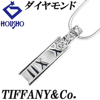 Tiffany Diamond Atlas Bar Necklace K18 White Gold TIFFANY&amp;Co. [Used] [900188]