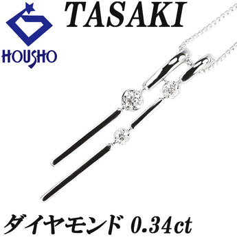 TASAKI Diamond Necklace K18 White Gold TASAKI Swinging [Used] [900190]