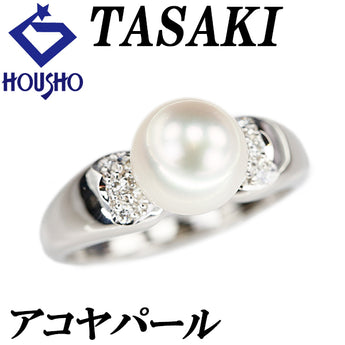 TASAKI Akoya pearl ring, diamond, Pt900 TASAKI [Used] [900204]