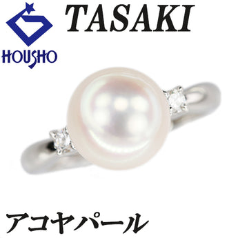 TASAKI Akoya Pearl Ring Diamond Pt900 TASAKI [Used] [900206]