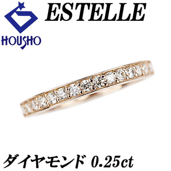 Estelle Diamond Ring K18 Pink Gold ESTELLE Half Eternity Tis [Used] [900208]
