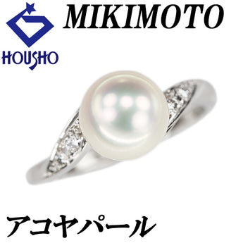 MIKIMOTO Akoya pearl ring, diamond, Pt950 MIKIMOTO [Used] [900212]