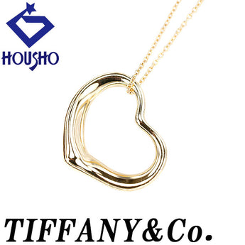 Tiffany Open Heart Necklace K18 Yellow Gold TIFFANY&amp;Co. Elsa Peretti Metal only No stones [Used] [900225]