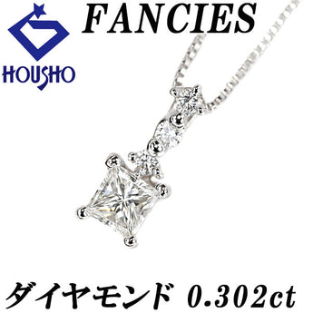 Fancy Diamond Necklace Diamond Pt900 Pt850 Princess Cut Modified Cut Fancy Cut [Used] [900226]