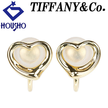 Tiffany Open Heart Earrings, 18K Yellow Gold, TIFFANY&amp;Co. Elsa Peretti, Metal only, No stones [Used] [900233]