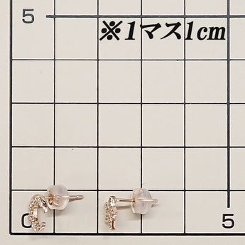 ブラウンダイヤモンド ピアス  K18ピンクゴールド 星 スター 三日月 ムーン パヴェ【中古】【900238】