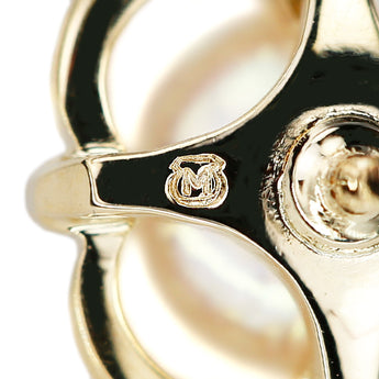 ミキモト アコヤ真珠 ブローチ K14イエローゴールド MIKIMOTO 一粒パール ピンブローチ 花 フラワー【中古】【900246】