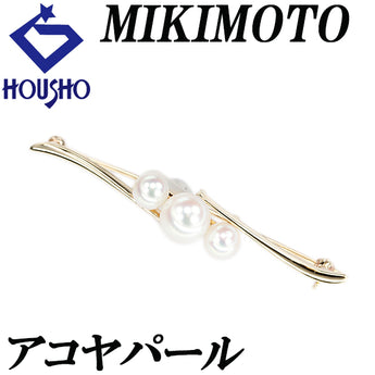 MIKIMOTO Akoya pearl brooch, K14 yellow gold, MIKIMOTO [Used] [900249]