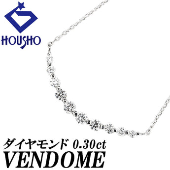VENDOME AOYAMA Diamond Lure Necklace Pt950 Pt850 VENDOME AOYAMA Curve [Used] [900255]
