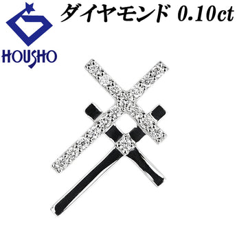 Diamond pendant top Pt1000 cross delicate [Used] [900267]