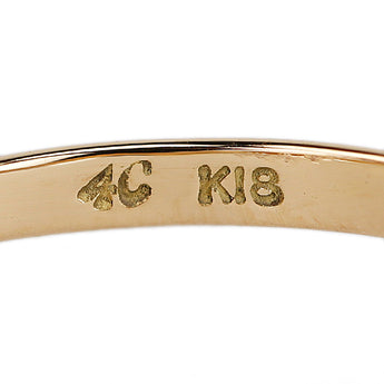 ヨンドシー アクアマリン リング K18イエローゴールド 4℃ 2連 ダブル 重ね付け風【中古】【900304】
