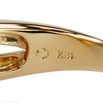 タサキ 田崎真珠 黒蝶真珠(南洋真珠) リング ダイヤモンド K18イエローゴールド TASAKI【中古】【900308】