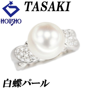 TASAKI Tasaki Pearl White South Sea Pearl Ring Diamond Pt900 TASAKI [Used] [900309]