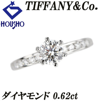 Tiffany Diamond Solitaire Channel Setting Ring Diamond Pt950 TIFFANY&amp;Co. Solitaire 6 Prongs [Used] [900314]