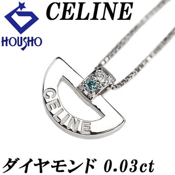 セリーヌ ダイヤモンド ネックレス  Pt900 Pt850 CELINE【中古】【900343】