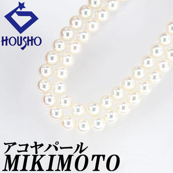 MIKIMOTO Akoya Pearl Necklace SV MIKIMOTO Double Strand Double Long [Used] [900356]