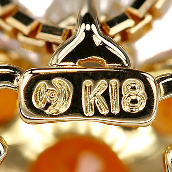 タサキ 田崎真珠 スペサルティンガーネット ネックレス  ダイヤモンド K18イエローゴールド TASAKI【中古】【900364】