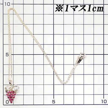 ルビー ネックレス K18イエローゴールド ぶどう ブドウ 果物 フルーツ 植物 ボタニカル【中古】【900367】