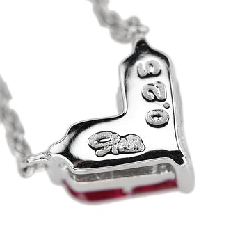 Star Jewelry Ruby Mysterious Heart Necklace K18 White Gold STAR JEWELRY Delicate [Used] [900372]
