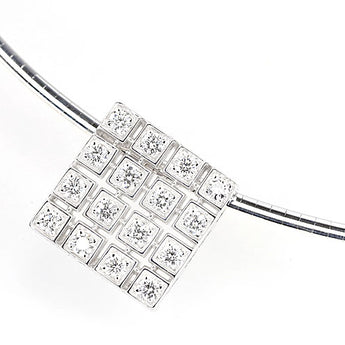 MIKIMOTO Diamond Necklace K18 Yellow Gold K18 White Gold MIKIMOTO 3way Reversible Omega Check Square [Used] [900380]