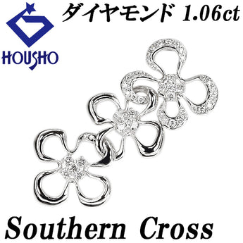 サザンクロス ダイヤモンド ペンダントトップ  Pt900 Southern Cross 花 フラワー 植物 ボタニカル 透かし【中古】【900384】
