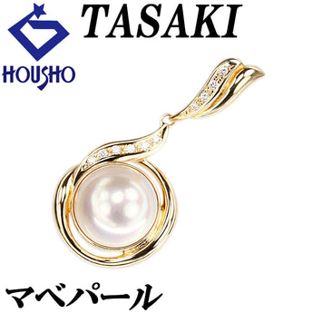 タサキ 田崎真珠 マベパール ペンダントトップ ダイヤモンド K18イエローゴールド TASAKI【中古】【900390】