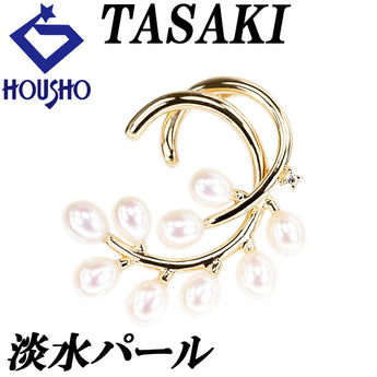 タサキ 田崎真珠 淡水真珠 ペンダントトップ ダイヤモンド K18イエローゴールド TASAKI 植物 ボタニカル【中古】【900391】