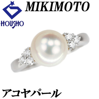 MIKIMOTO Akoya pearl ring, diamond, Pt950 MIKIMOTO [Used] [900404]