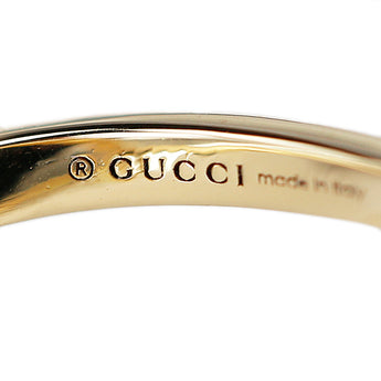 Gucci Diamond Ring K18 Yellow Gold GUCCI #8 Double G Cross [Used] [900413]