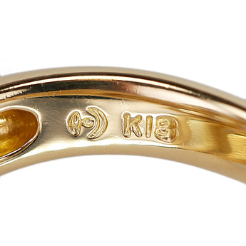 タサキ 田崎真珠 サファイア リング ダイヤモンド K18イエローゴールド TASAKI 花 フラワー 植物 ボタニカル 透かし【中古】【900423】