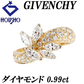 Givenchy Diamond Ring Diamond K18 Yellow Gold GIVENCHY Marquise Cut Deformed Cut Fancy Cut [Used] [900434]